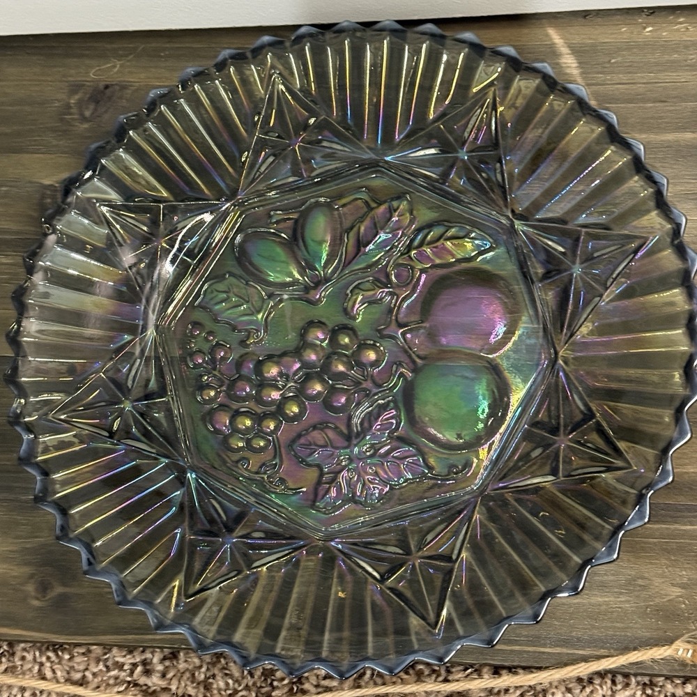 Vintage Federal Glass‎ Bowl Smoke Iridescent Carnival Depression Glass